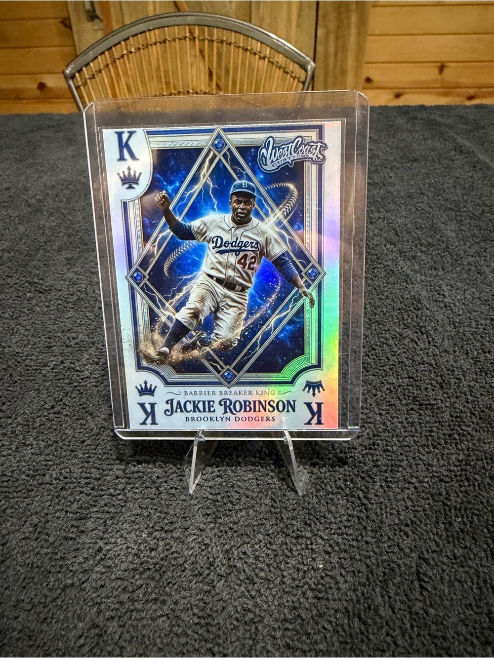 Jackie Robinson Brooklyn Dodgers Baseball Card - Blue Holographic